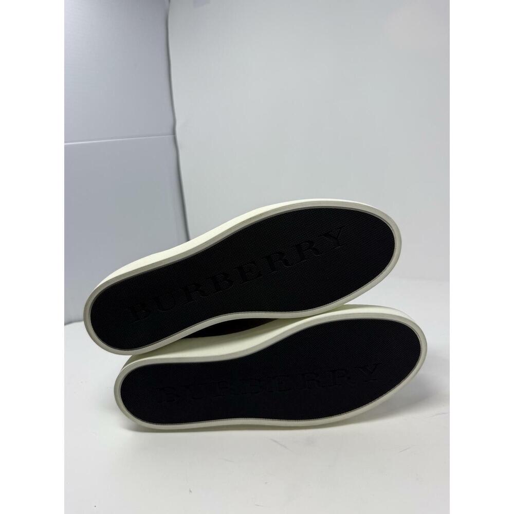 Burberry Women’s Unisex Low-Top Sneakers Check & Black Leather EU 38 / US 7.5 - Picture 9 of 11